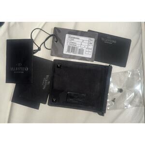 Authentic VALENTINO Rock Studs Camouflage Nylon Money Clip Bifold Wallet/4AG0617